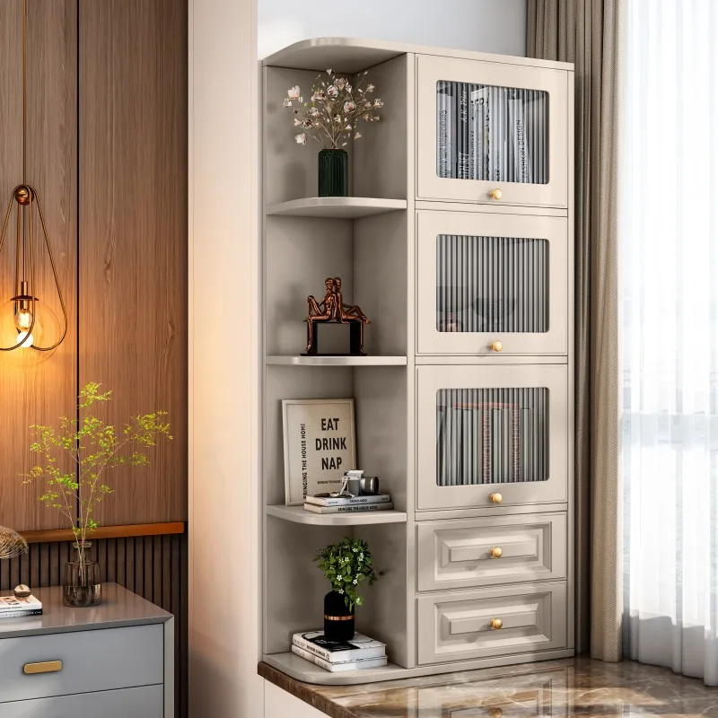 bay window locker milk coffee color household glass door bookcase living room bedroom balcony storage, storage