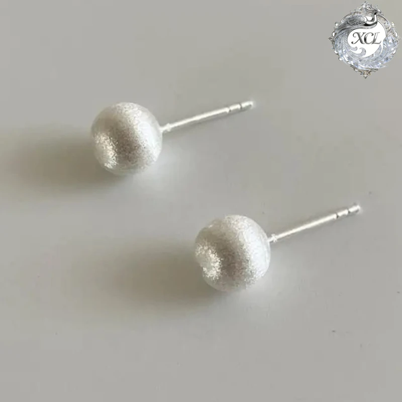 

Серьги-гвоздики XCL из стерлингового серебра 925 пробы с матовой отделкой, гипоаллергенные, изысканные ювелирные изделия для женщин и девушек, подарок на День святого Валентина, аксессуары