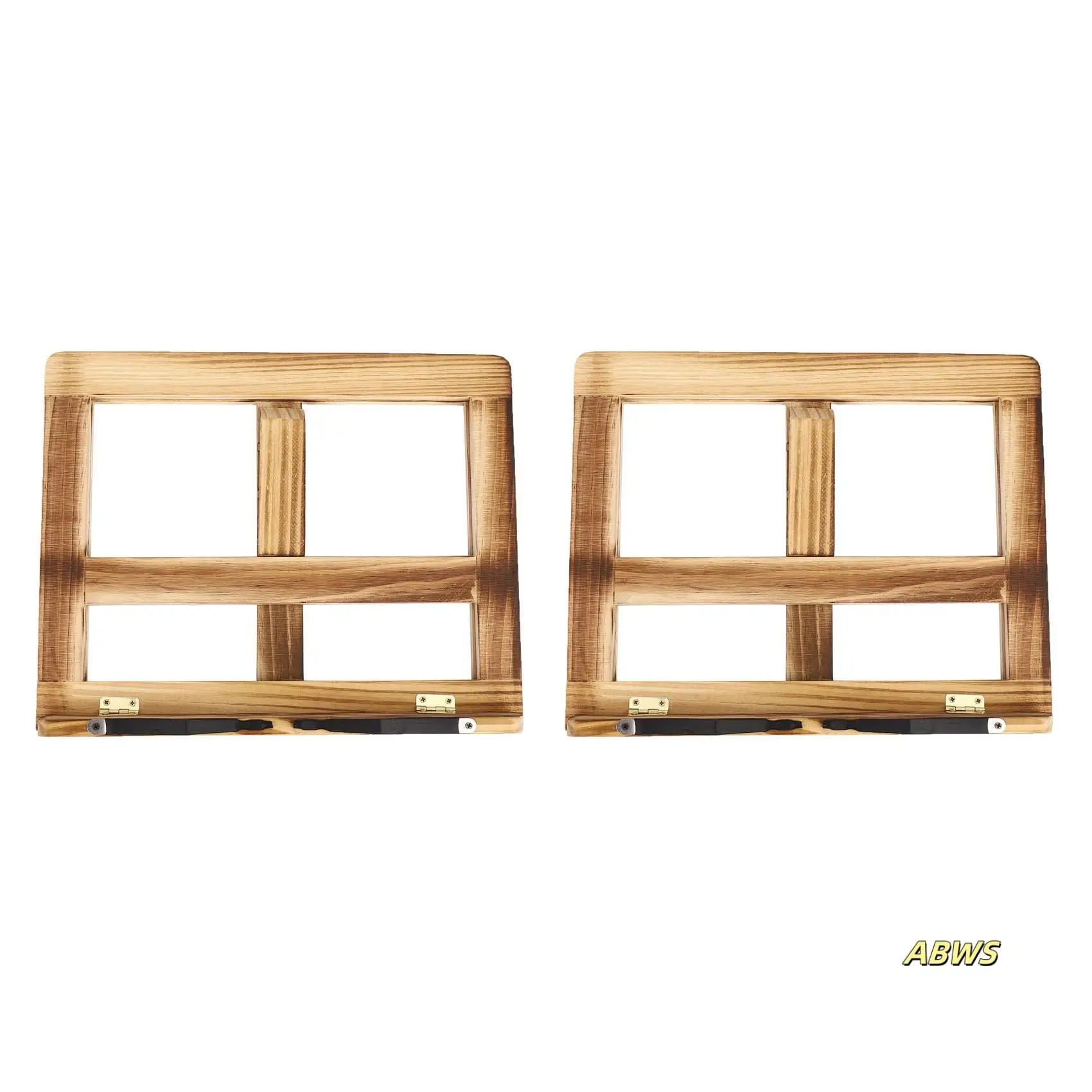

2X Foldable Recipe Book Stand,Wooden Frame Reading Bookshelf,Tablet Pc Support Stand