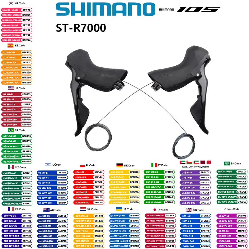 SHIMANO-Alavanca de Controle Duplo para Road Bike, Shifter ST R7000, Velocidade 2x11, Desviador 105, 22s Atualização 5800