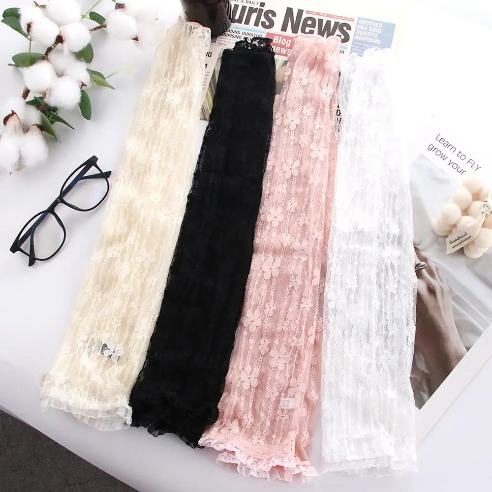 

Elegant lace Flower Arm Sleeves Summer Sun Protection Arm Protectors Fake Sleeves Classic Long Gloves for Women