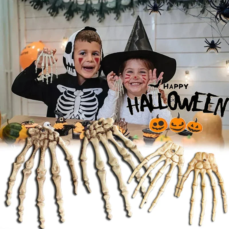 

Halloween Skeleton Hands Haunted House Bar Party Plastic Horror Props Dummy Hands Bones Halloween Scene Decor Supplie