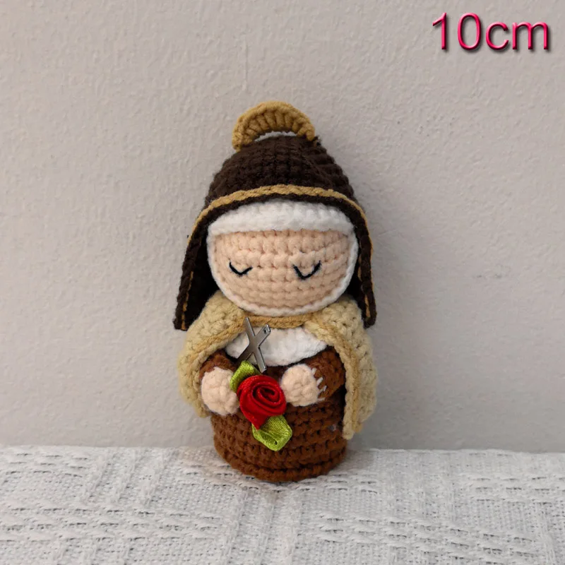 Crochet Christening Baptism SantaTeresinha engagement Communion birthday Bridal Rosary with Saint Christmas Gift Home Decoration