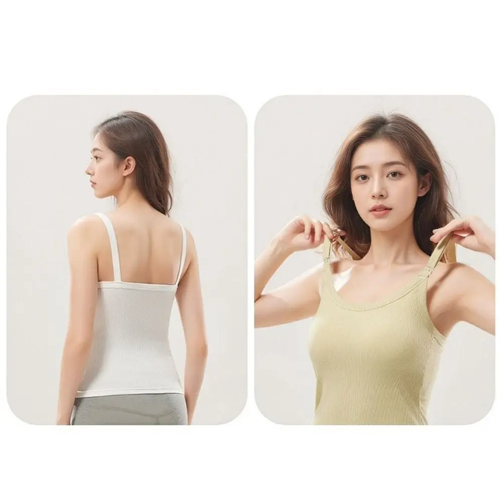 High Quality Solid Color Ribbed Camisole Sleeveless with Fixed Cups Slim Fit Vest Tank Top Pregnant Women