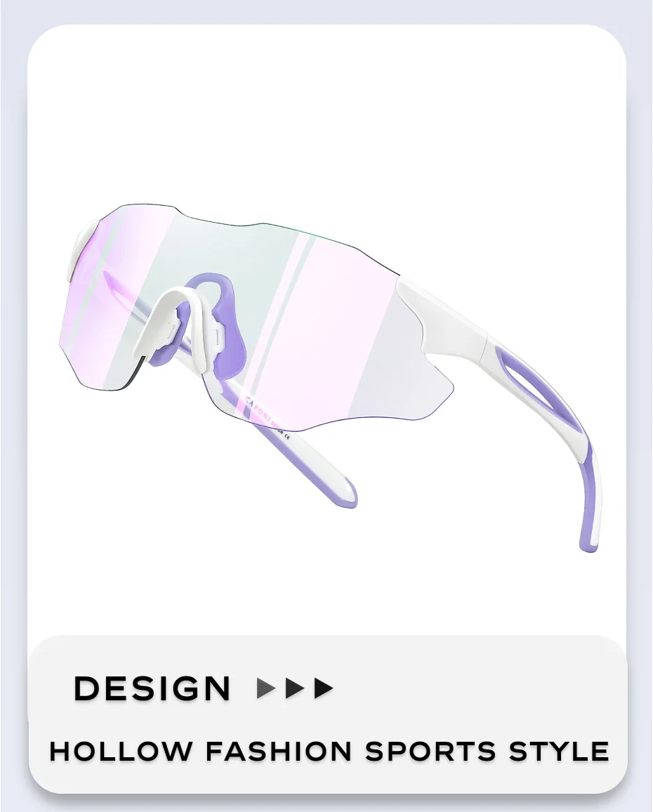 Caponi Verfärbungs-Sportsonnenbrille für Männer und Frauen, Fahrrad-, Fahr- und Angelbrille, 100% UV-Schutz, TR90-Rahmen – Detail 9