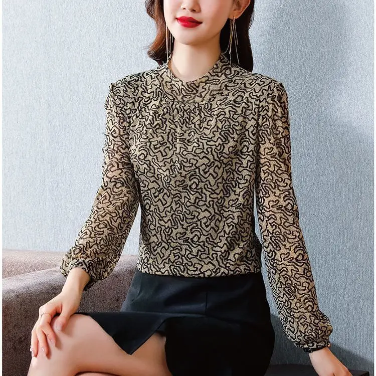 

Spring New Style Slim Fit Temperament Long Sleeved Chiffon Base Shirt Women's Fashion Slim Blouse