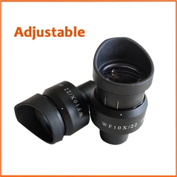 WF10X 22MM 23mm 24mm Adjustable High Eyepoint Wide Angle Biological Microscope Eyepiece Lens 23.2mm with Rubber Eye Guards Caps