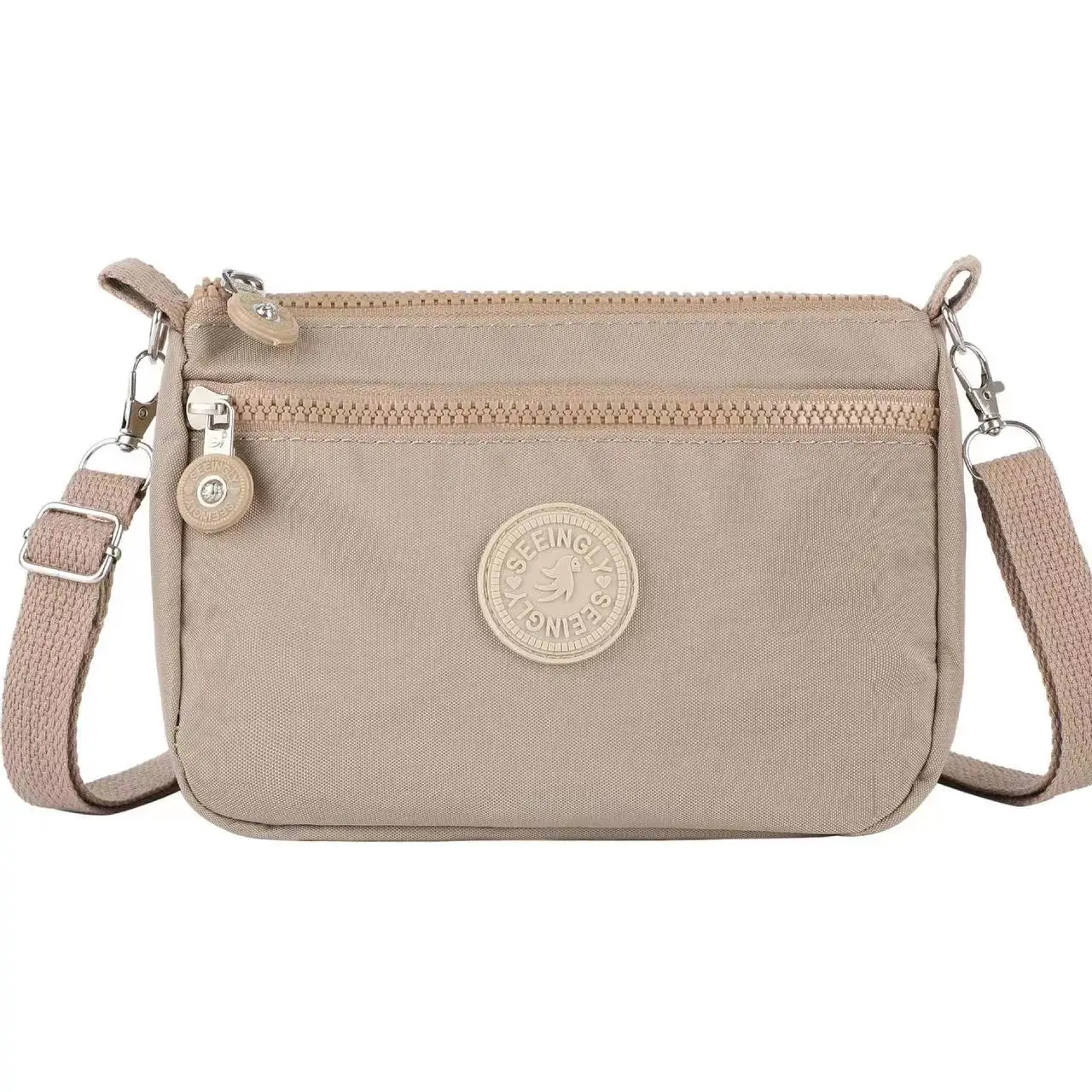 Bolsa de ombro de grande capacidade para mulheres e meninas, Bolsa pequena para celular Cor sólida simples Bolsa de nylon