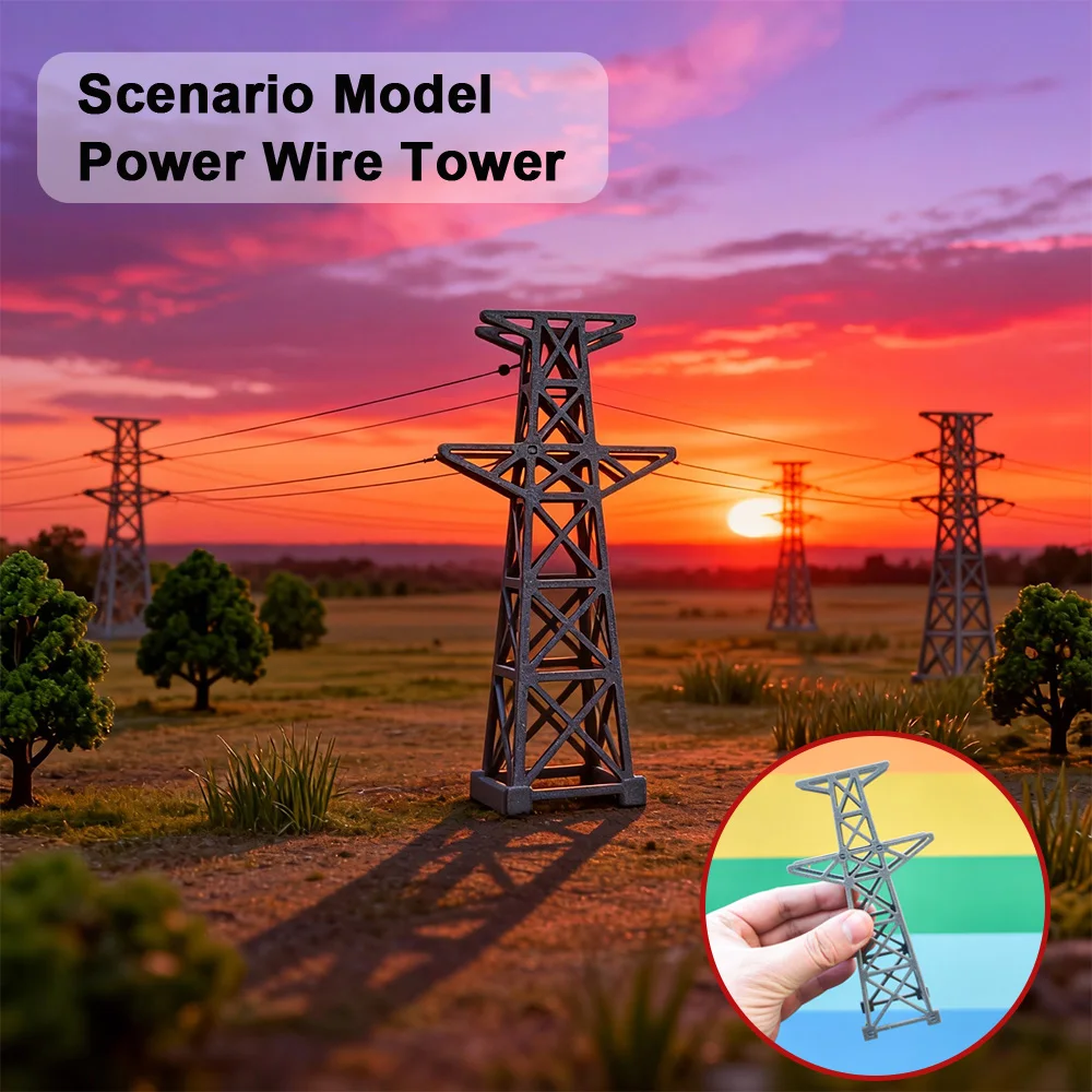 Mini Model Electric Power Tower 1:150/1:200 ABS High Voltage Tower Modeling Railway Train Sand Table Scene Layout Assembly Toys