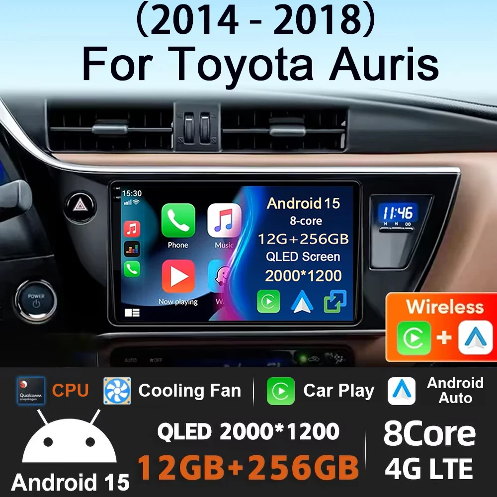 

Android 15 Car Radio For Toyota Corolla Auris 2017 2018 Wireless Carplay Android Auto Car Stereo Multimedia Player 4G Wifi 2 Din