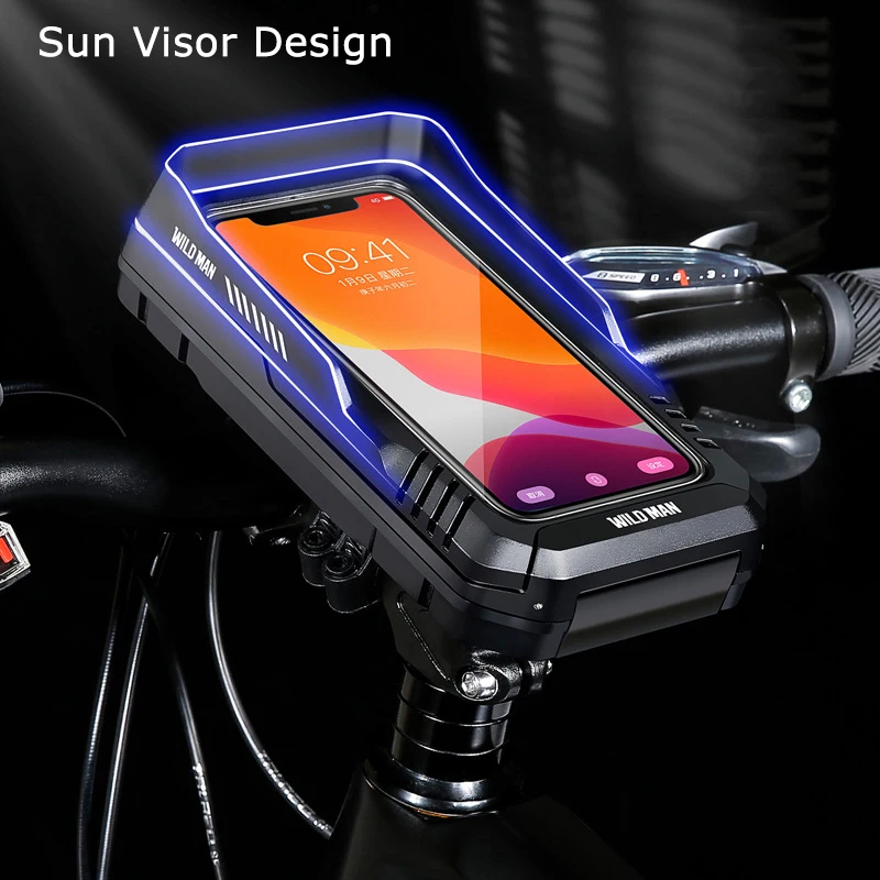 WILD MAN Bike Bag Waterproof Touch Screen Phone Case 6.8\