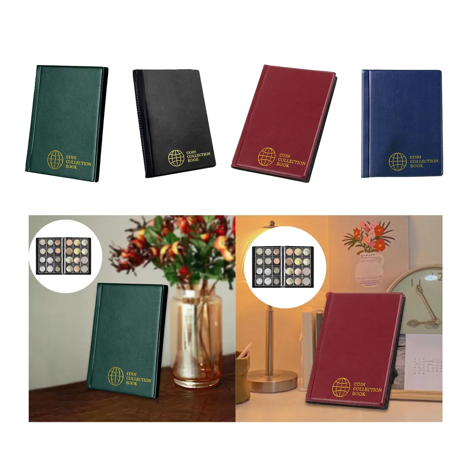 

Coin Collecting Page Storage Book Currency Supplies Holder Bill Pennies Quarters