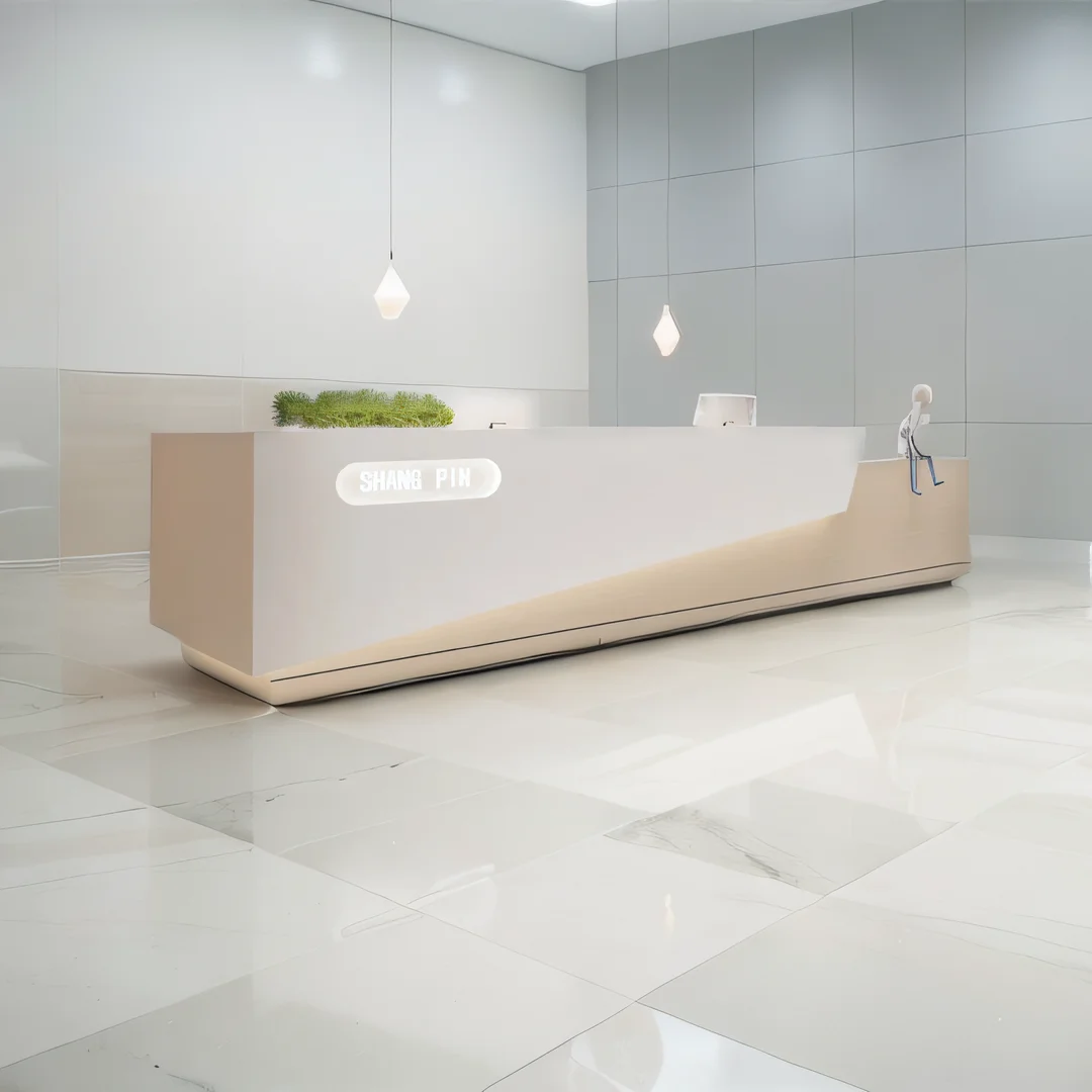 Reception Desk Modern Luxury Salon Gold Floaoting Shelf Desks Medical Pulpitos for Churches Cafe Muebles Store Grocery Showcase