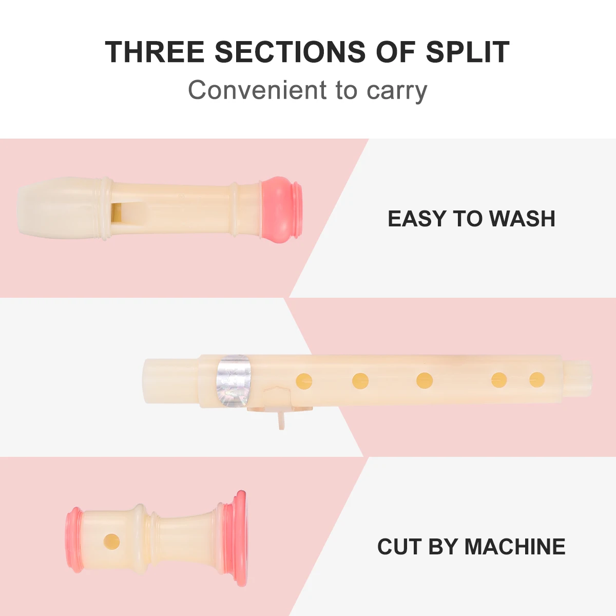 

Beginner Flute 6-Hole Clarinet for Children Students Portable Music Instrument Bright Color Design Accurate Tones Gift Idea