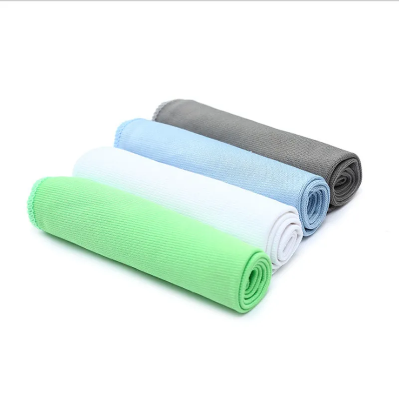 1Pc Microfiber Glass Mirror Cleaning Cloth Kitchen Towel Wipe Wine Glass Napkin Metal Polishing Car Window Clean