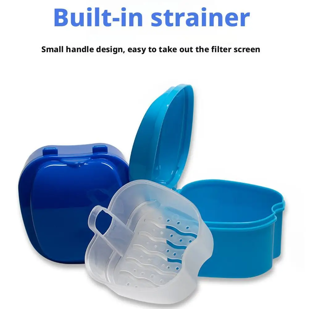 Prothese Box Fall Reinigung Falsche Zähne Lagerung Box Hängen Net Container Künstliche Zahn Fall Prothese Tassen Einweichen Zahnersatz Fall