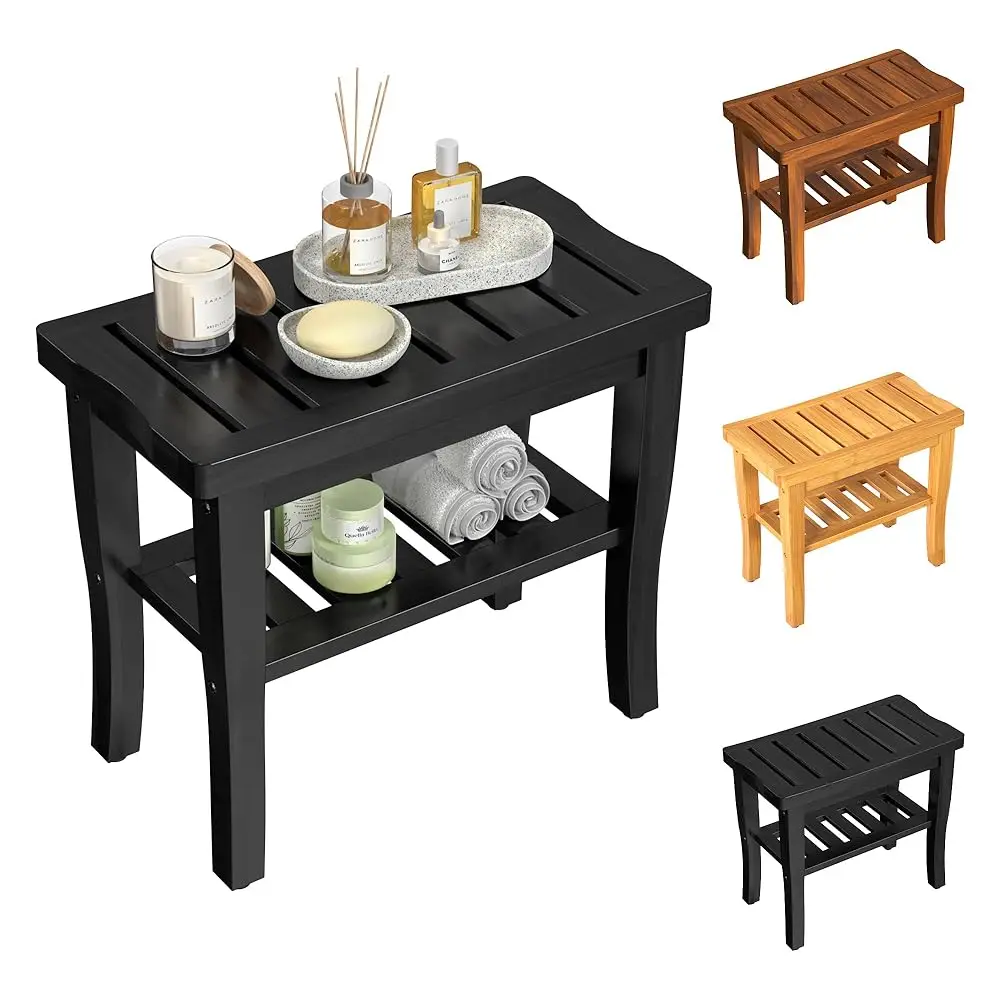 

Bamboo Bla Shower Bench Stool Shower Chair Seat Adult Women Her Sister Aunt Wife Hustband Lady Auntie Titi Bestie Soul Happy