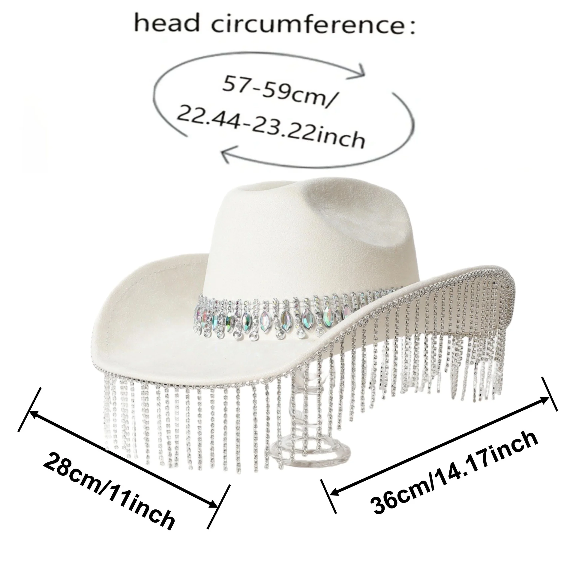 HongLuan Black Felt Glitter Costume Hat Adult, Cowboy Hats Rhinestone for Woman, Cowboy Cosplay Female Accessories & Cowgirl Cap