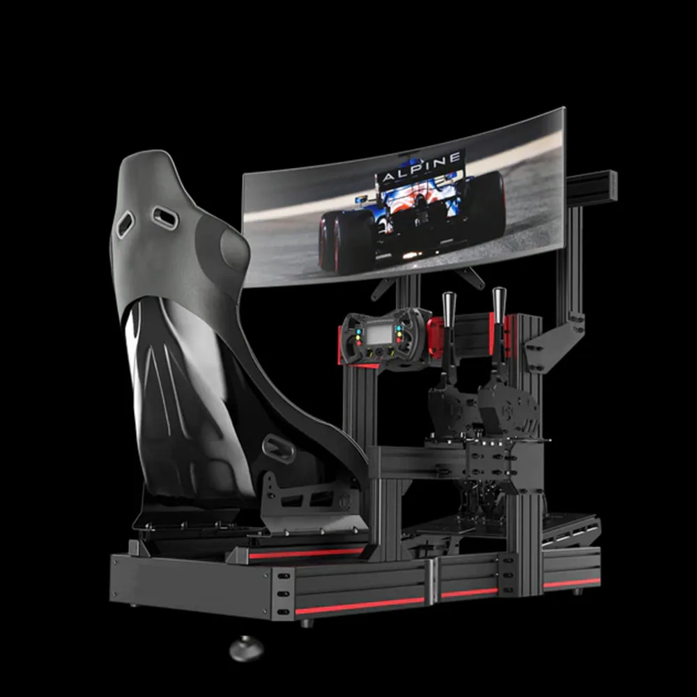 Single Monitor Mount Vesa Panel Screen Hanger Arm Floor Bracket Single Monitor Stand for Sim Rig Sim Racing Cockpit Simulator