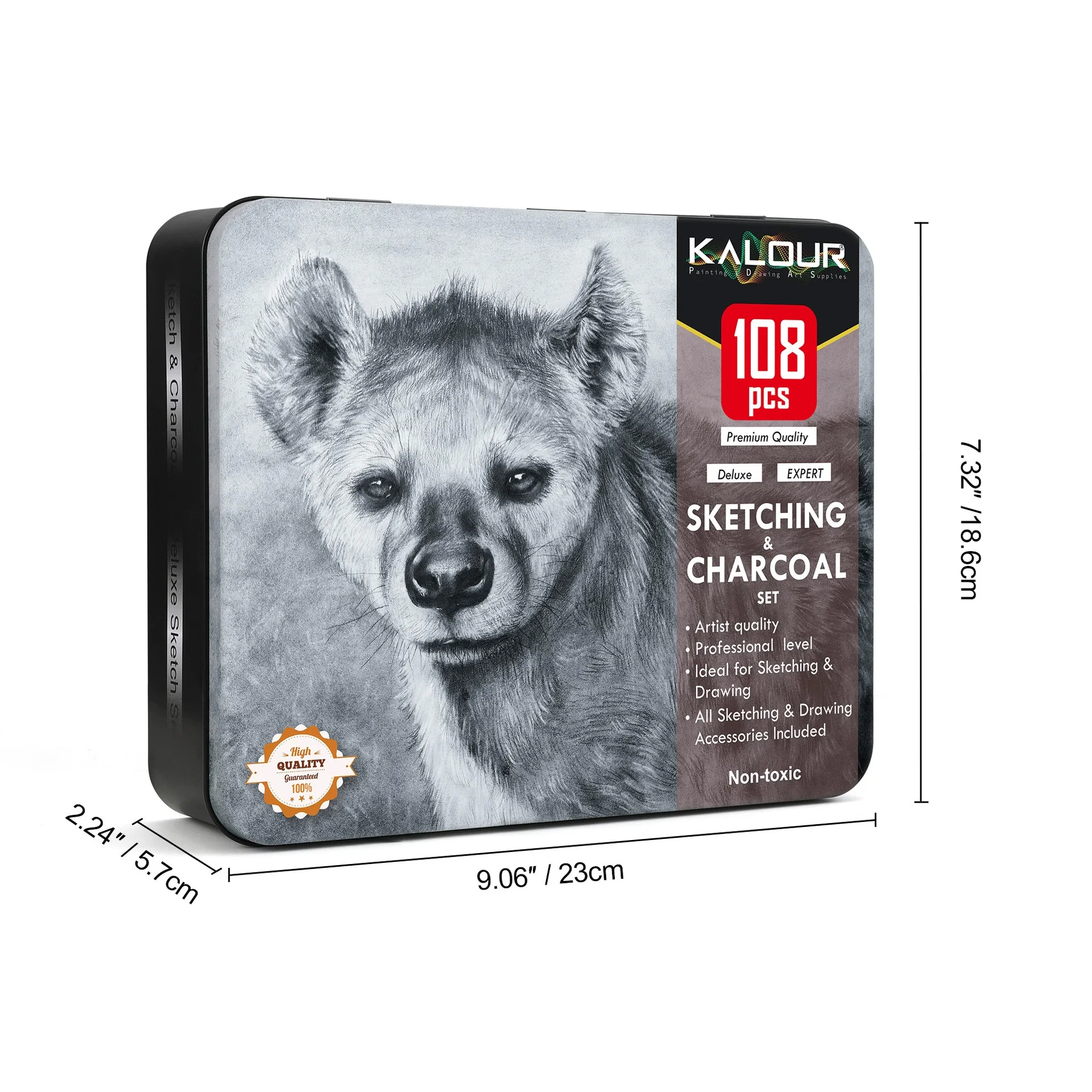 KALOUR 108-teiliges Set Professionelles Luxus-Skizzierset für Kunstzeichnungen und Skizzierbedarf – Detail 8