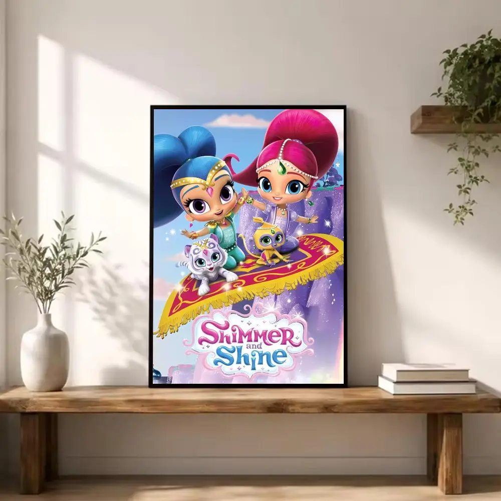 Magical Girl Cartoon S-Shimmer And Shine Poster Luxury Modern Wall to Enhance Home Decor Space