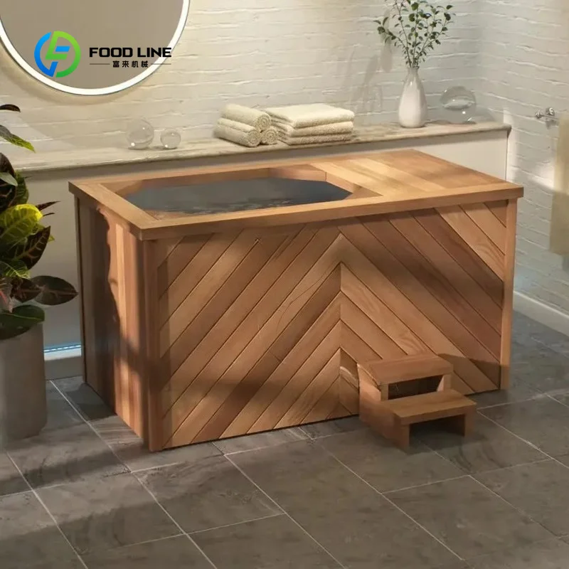Customized Cedar Cold Plunge 304 SS Ice Bath Tub Temperature 0 Degrees Celsius 32 Degrees Fahrenheit Outdoor Cold Ice Bucket