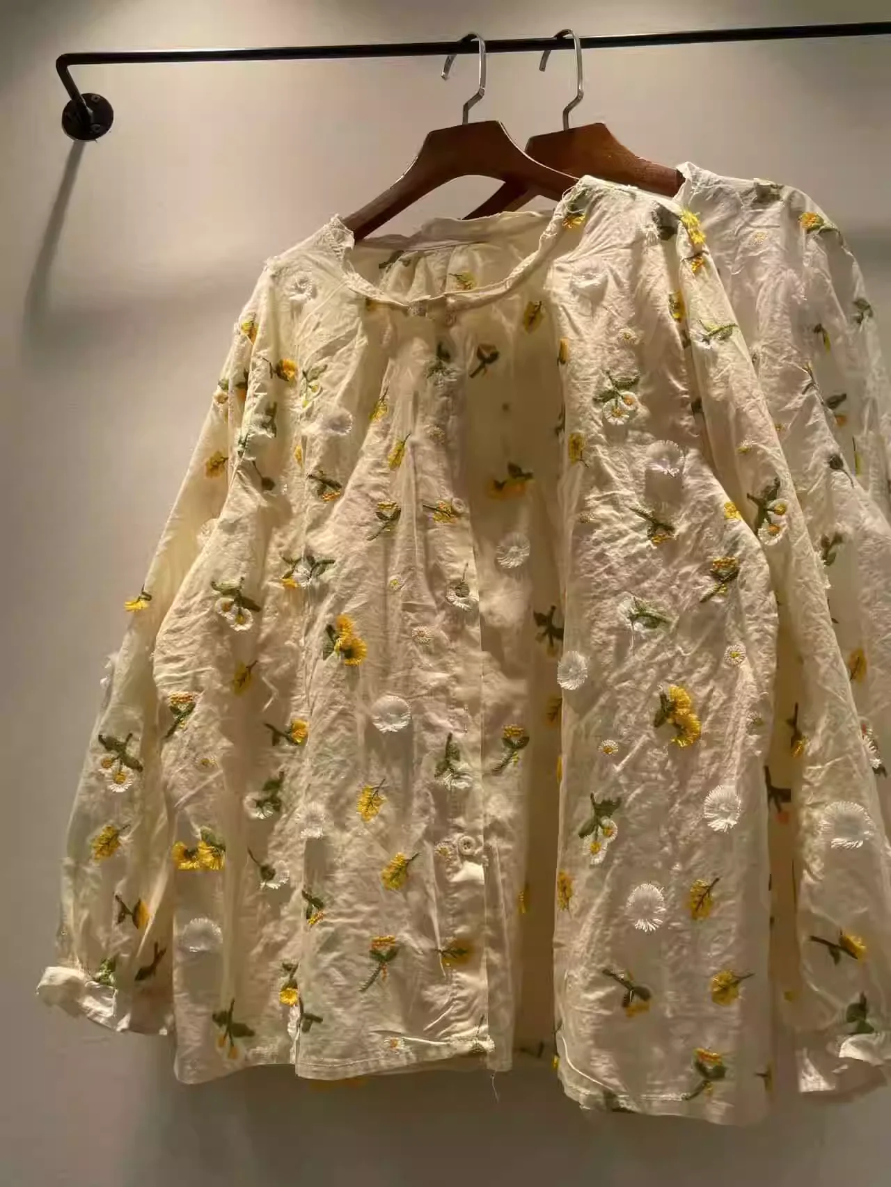 2026 Beautiful women's blouses original bohemian 3d flower embroider women's cotton shirts and blouses for women
