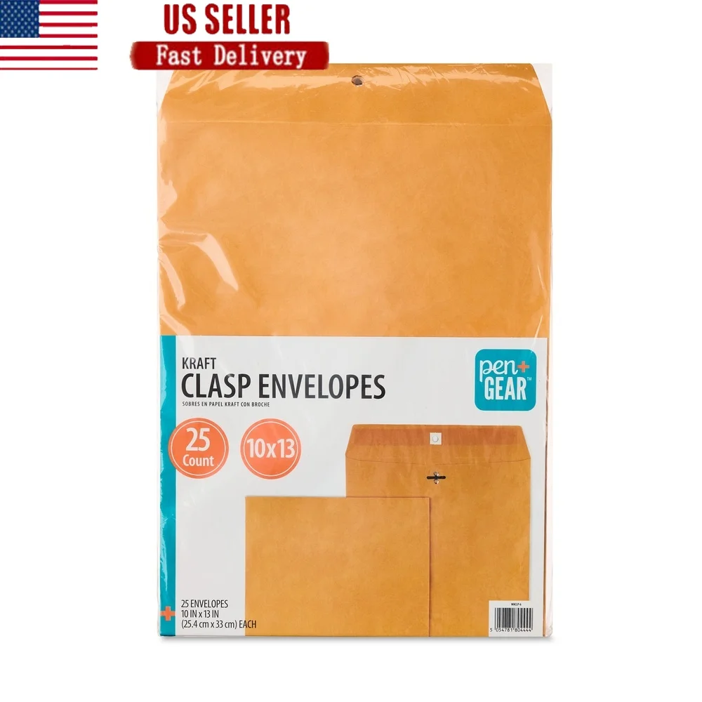 Kraft Clasp Envelopes 10x13 Inch 25 Count Heavy Duty Metal Closure Secure Document Storage Ideal Home Office Use