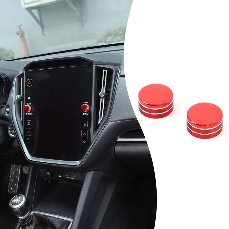 

2piece set Aluminum Alloy For Subaru Crosstrek 2024+ Subaru WRX 2022+ Car Center Volume Knob Ring Decorative Sticker Accessories