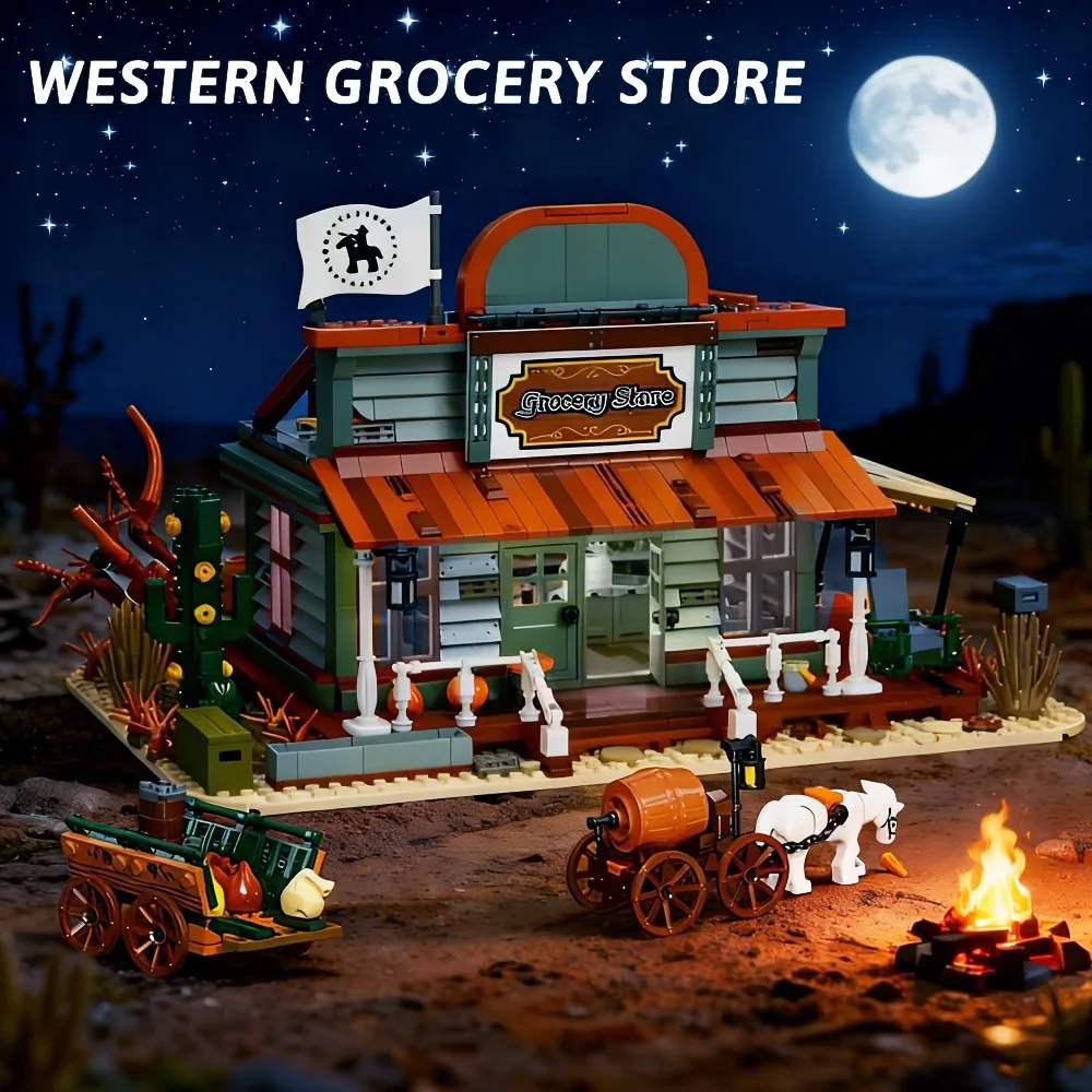 Kreative 1827 stücke Klassische Modell Westlichen lebensmittel Gebäude Street View diy montiert MOC spielzeug Innen IDEEN desktop gifis