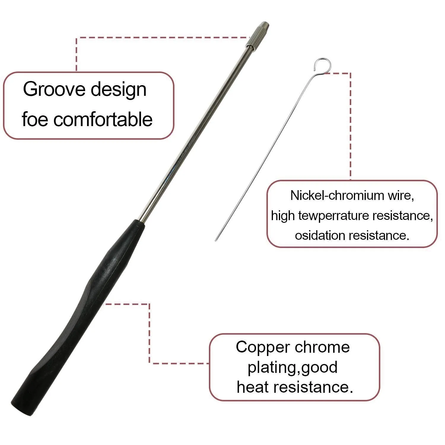 Inoculation Rod and 50 Nichrome Rings for Testing and Transfer of Samples in Scientific Research and Experiment