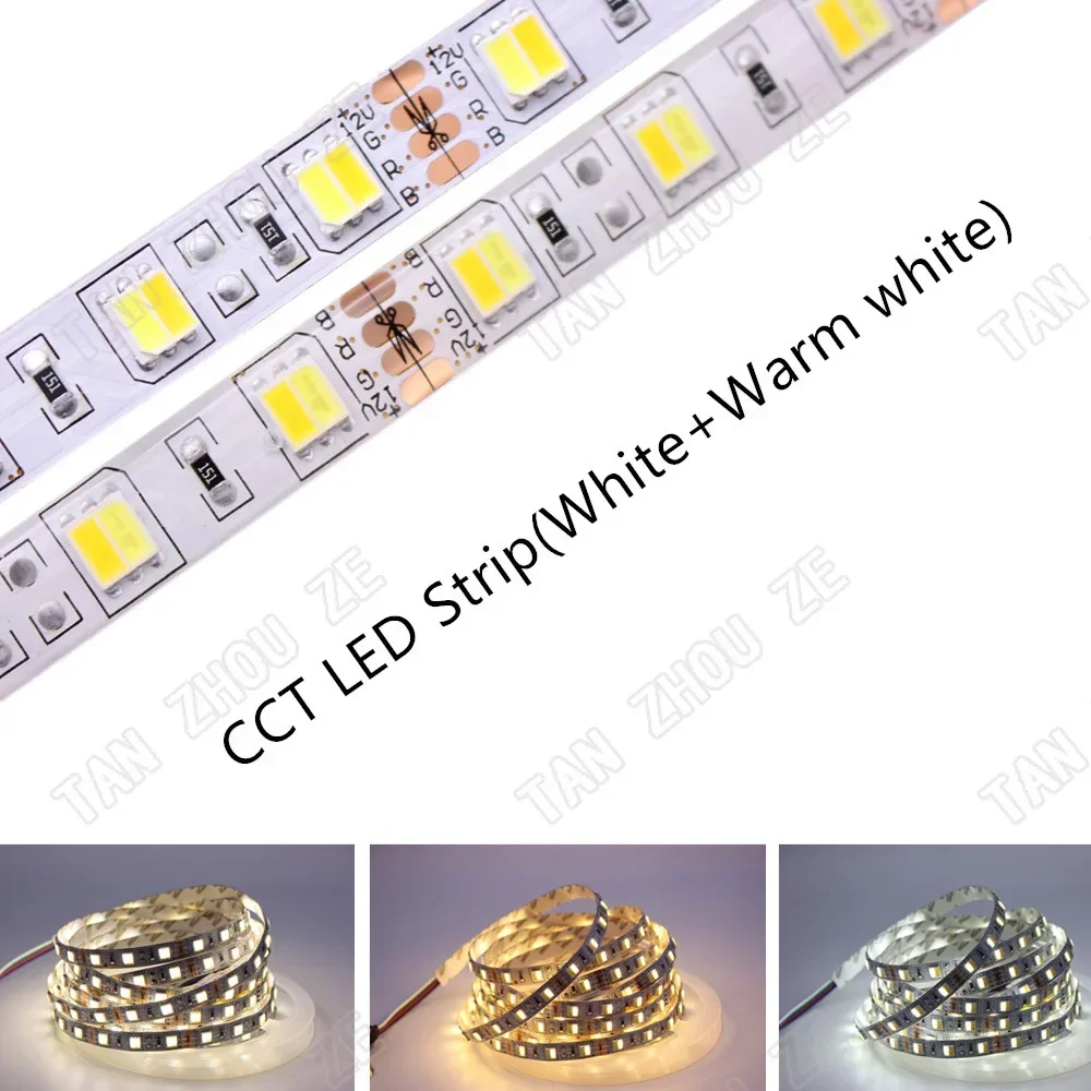 SMD 5050 RGB-LED-Streifen, wasserdicht, 5 m, 300 LEDs, DC 12 V, 24 V, CCT, RGBCCT, RGBW, RGBWW, WEISS, warmes Weiß, NW, Fita-LED-Lichtstreifen, flexibel