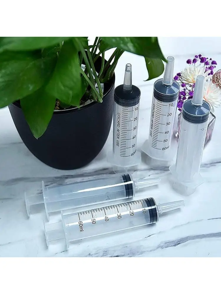 Seringue de mesure de la santé gastro-intestinale en plastique réutilisable, outil d'échantillonnage, mangeoire pour aliments pour animaux de compagnie, sans aiguille, 60ml, 2 pièces, 4 pièces, 6