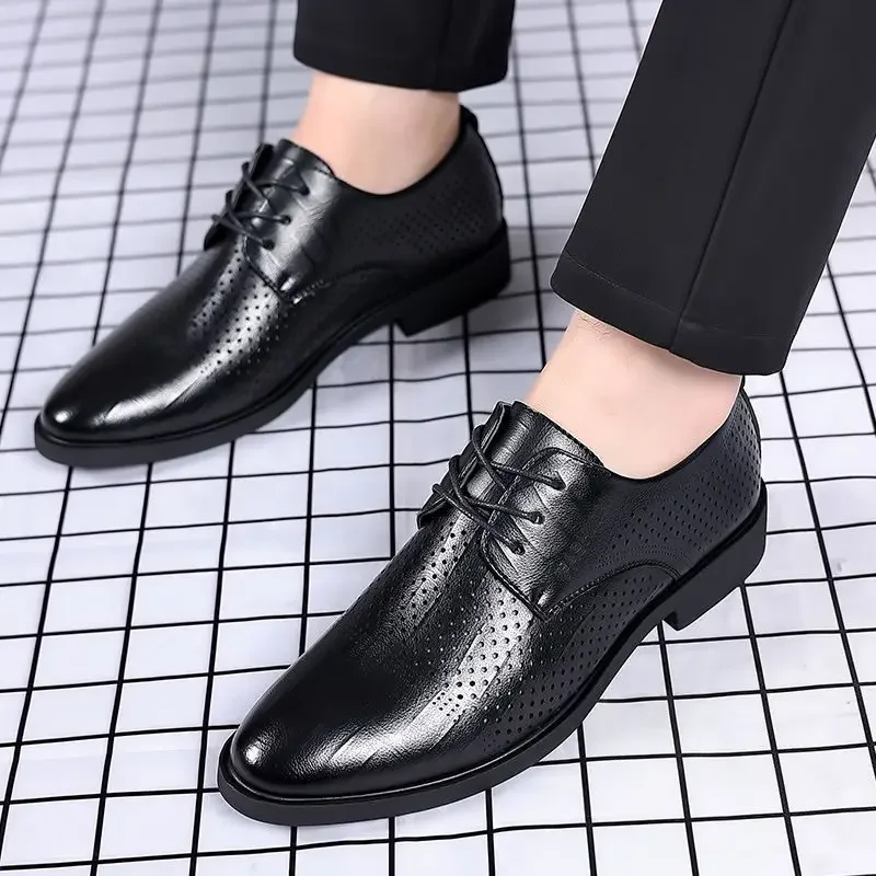 Sepatu oxford Formal pria, sepatu kantor perempuan, Formal, ujung lancip, sepatu sosial, kulit yang sah, izin murah, tren 2024 39