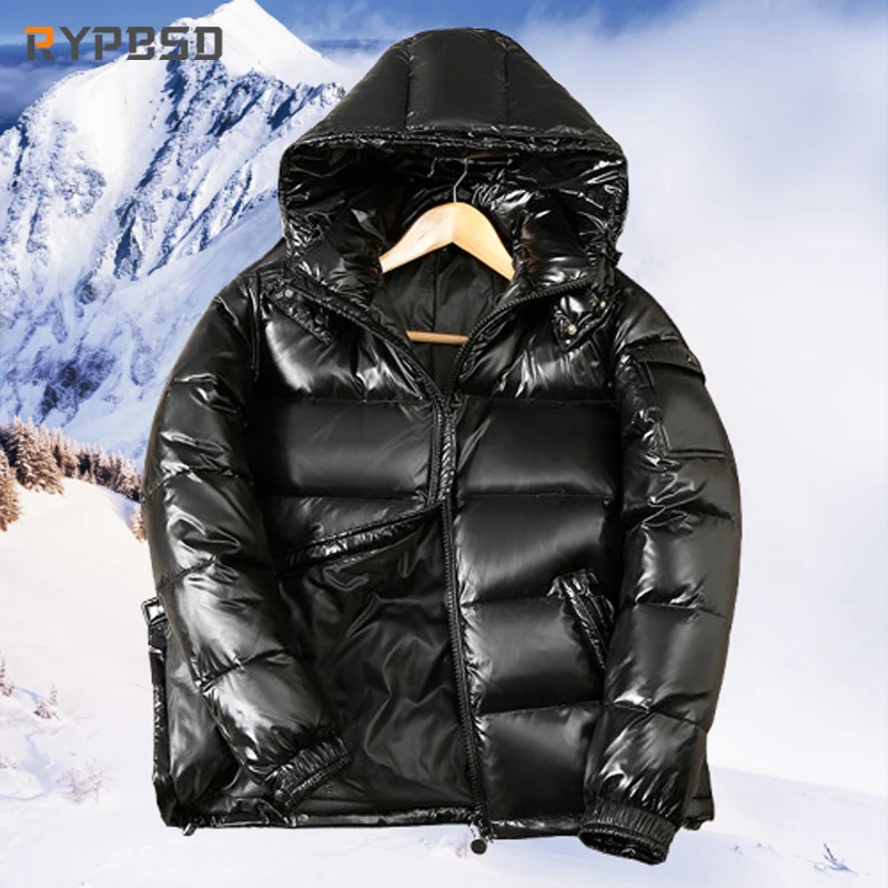 Winter Unten Jacke Männer Frauen Luxus Im Freien Wasserdichte Dicke Warme Weiße Ente Unten Parka Glänzend Casual Koreanische Mit Kapuze Puffer Mantel