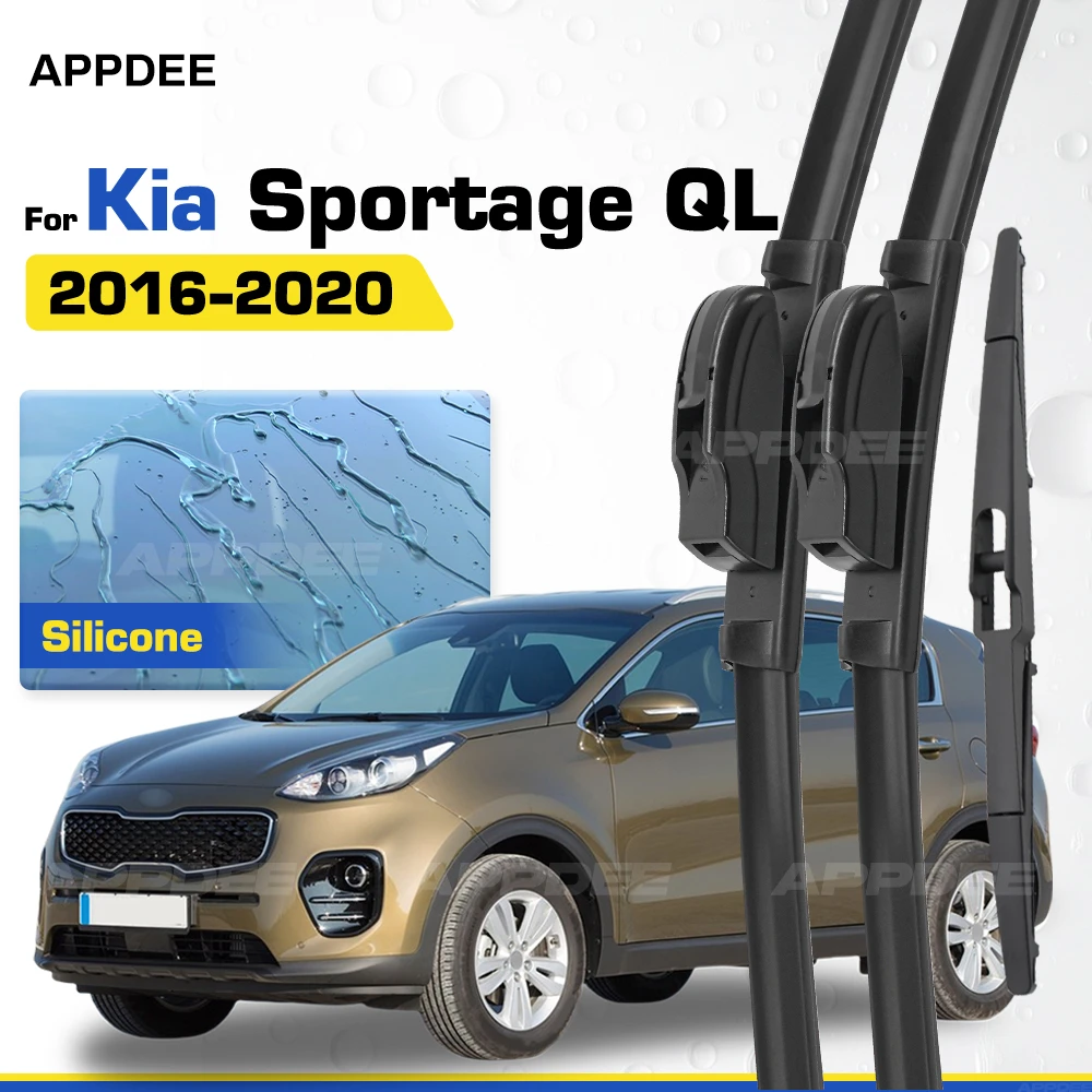 Front & Rear Wiper Blades Set Silicone & Rubber LHD&RHD For Kia Sportage QL 2016-2020 Coated Windshield Windscreen Brushes