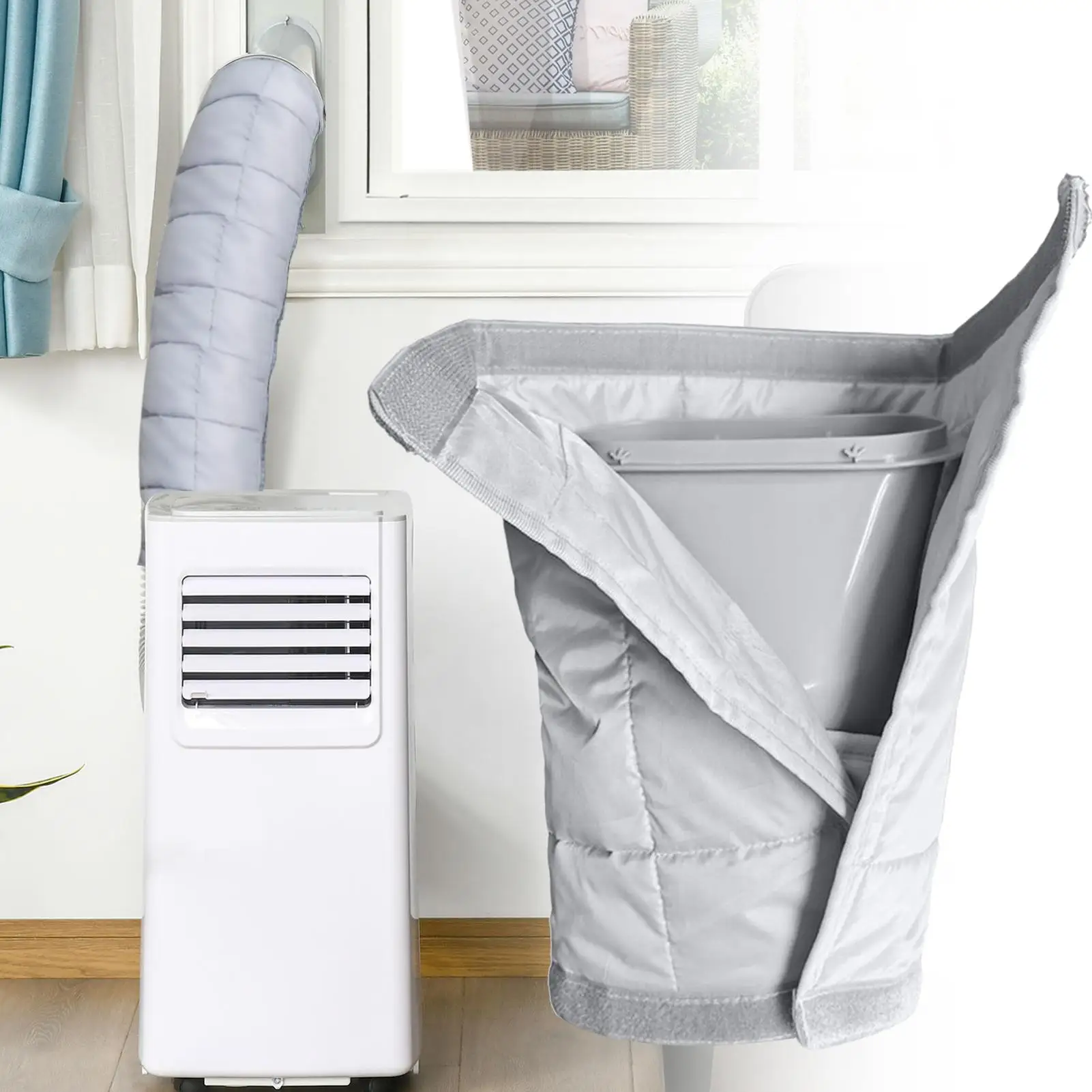 Mobile Air Conditioning Hose Insulation Cover Heat Reduction AC Duct Vent Cover Exhaust Tube Interface Cover For Workplace Dorm