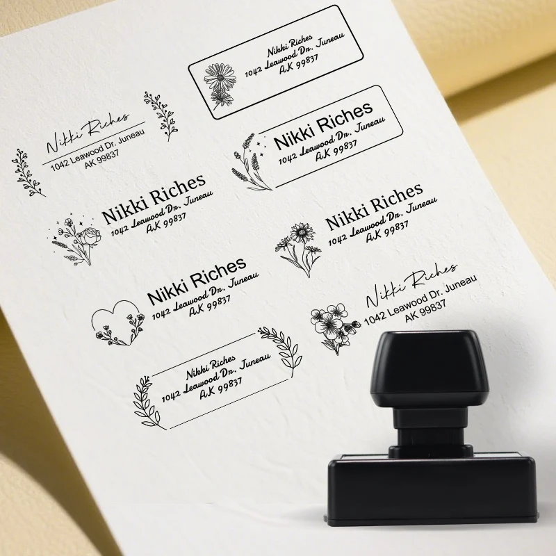 ختم مخصص مخصص للأعمال - ختم عنوان التحبير الذاتي للتعميد وأعياد الميلاد وتغليف الشارات للهدايا #5