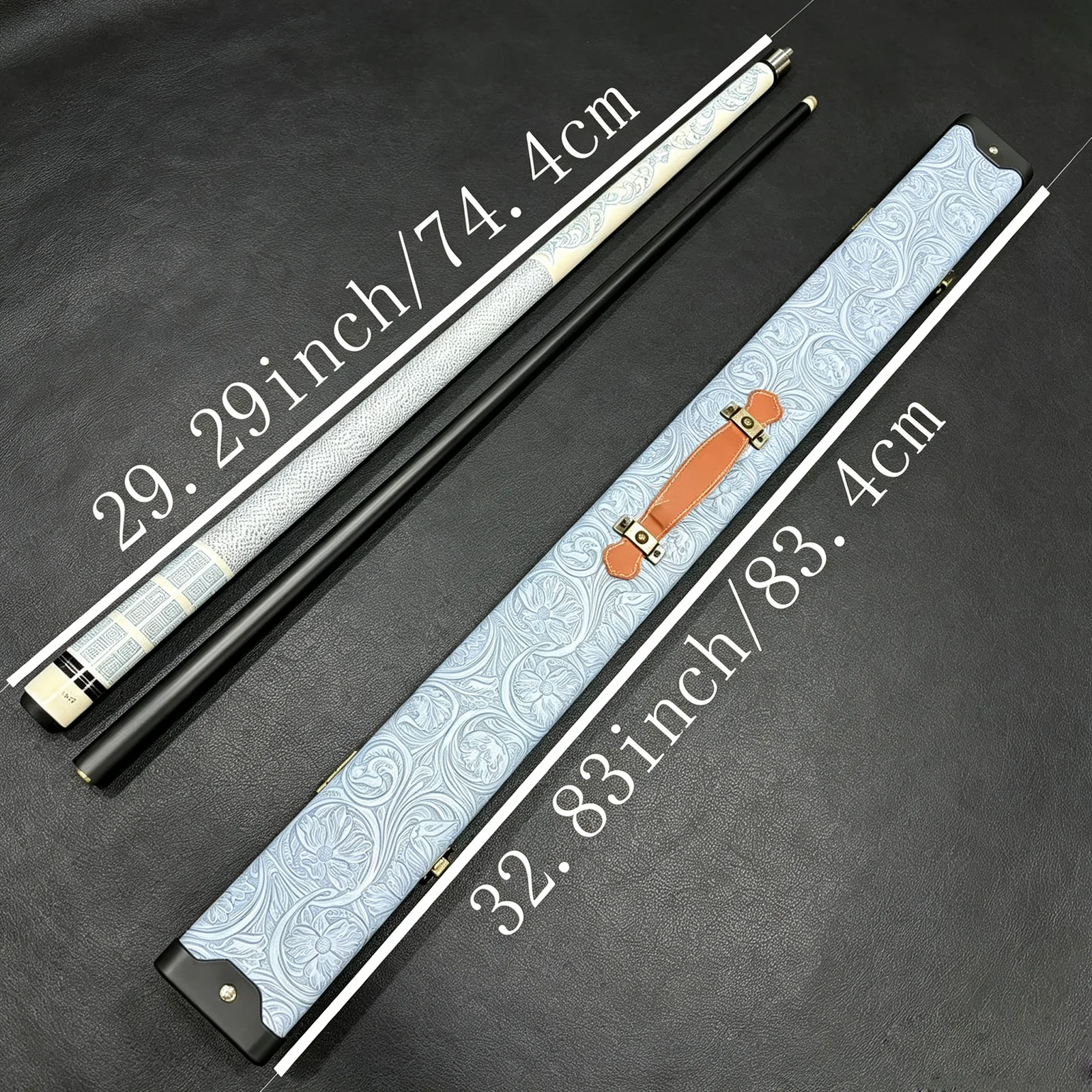 Premium American 9-ball pool cue set with 12mm tip, high-strength warp-resistant fiberglass shaft, ideal holiday gift.