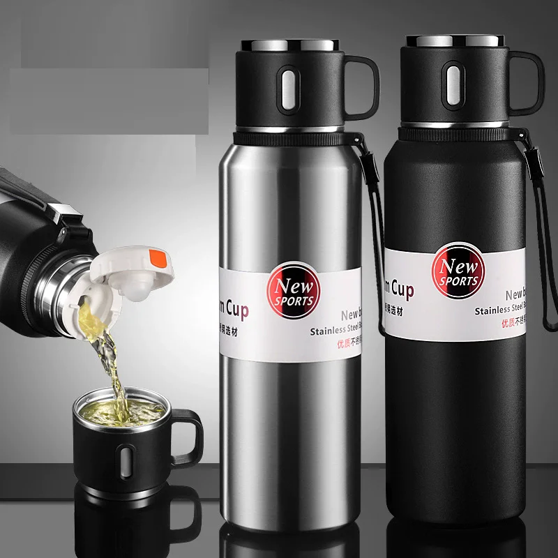 1000ML Thermos water bottle Stainless Steels Vacuum Flask Hot Coffee tea Water Heat Preservation Bottles Cold Tumbler drinkware - Image 2