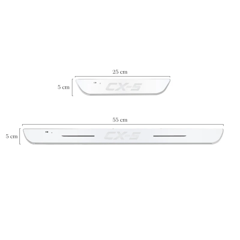 Wireless Car Welcome Door Sill Light for Mazda CX5 Projector Lamp USB Power Moving LED Car Scuff Pate Pedal Interior Accessories