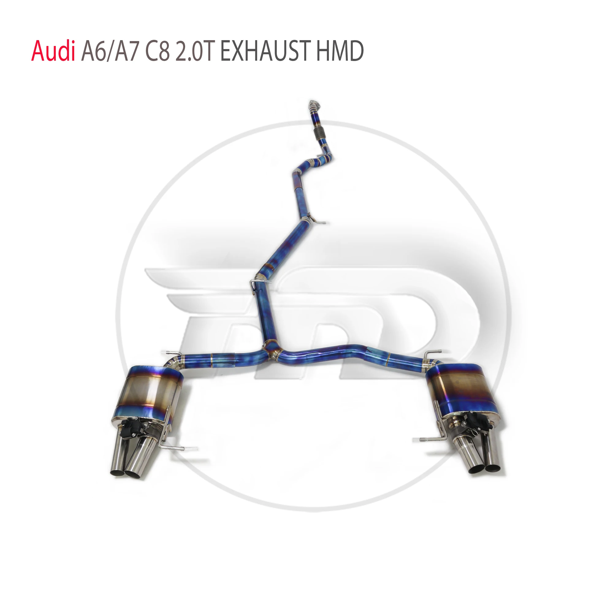 

HMD Titanium Alloy Catback Exhaust Performance For Audi A6 A7 C8 2.0T Valve Muffler Front Pipe Resonator Delete Car Accessories