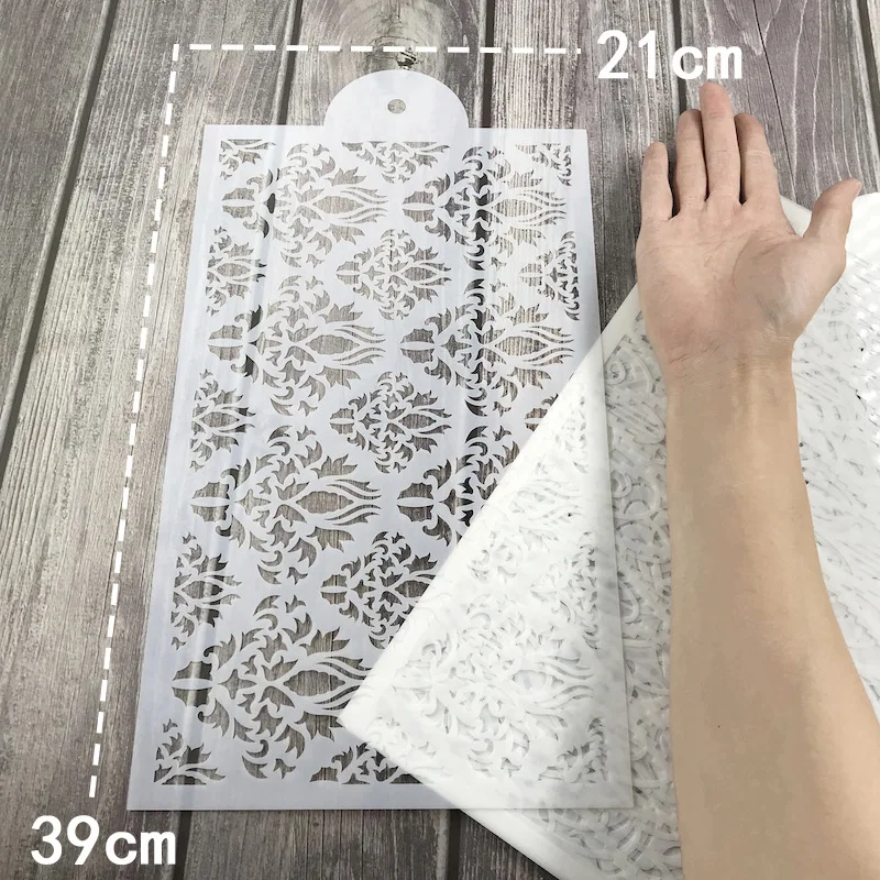 Cake stencils European Pattern Datura Totem Architecture DIY Cake Edge Cream Printing Template 21 * 39cm 6-sided type