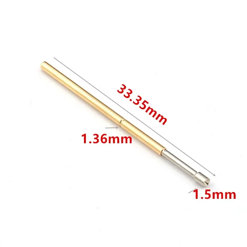P100-A2 New Product For Testing Circuit Board Length 33.35mm Bullet Metal Spring Test Probe Nickel-Plated Spring Probe Tool