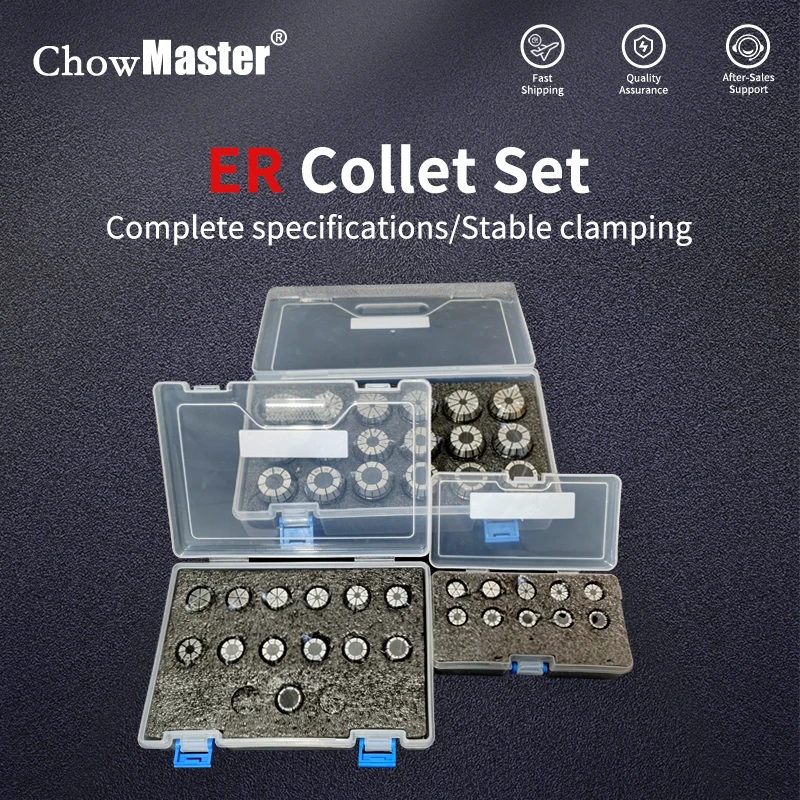 

CHOWMASTER ER11/16/20/25/32/40 High Precision Spring Collet Chuck Set for Engraving Machine A 0.015 AA 0.008mm End Mill Fixture