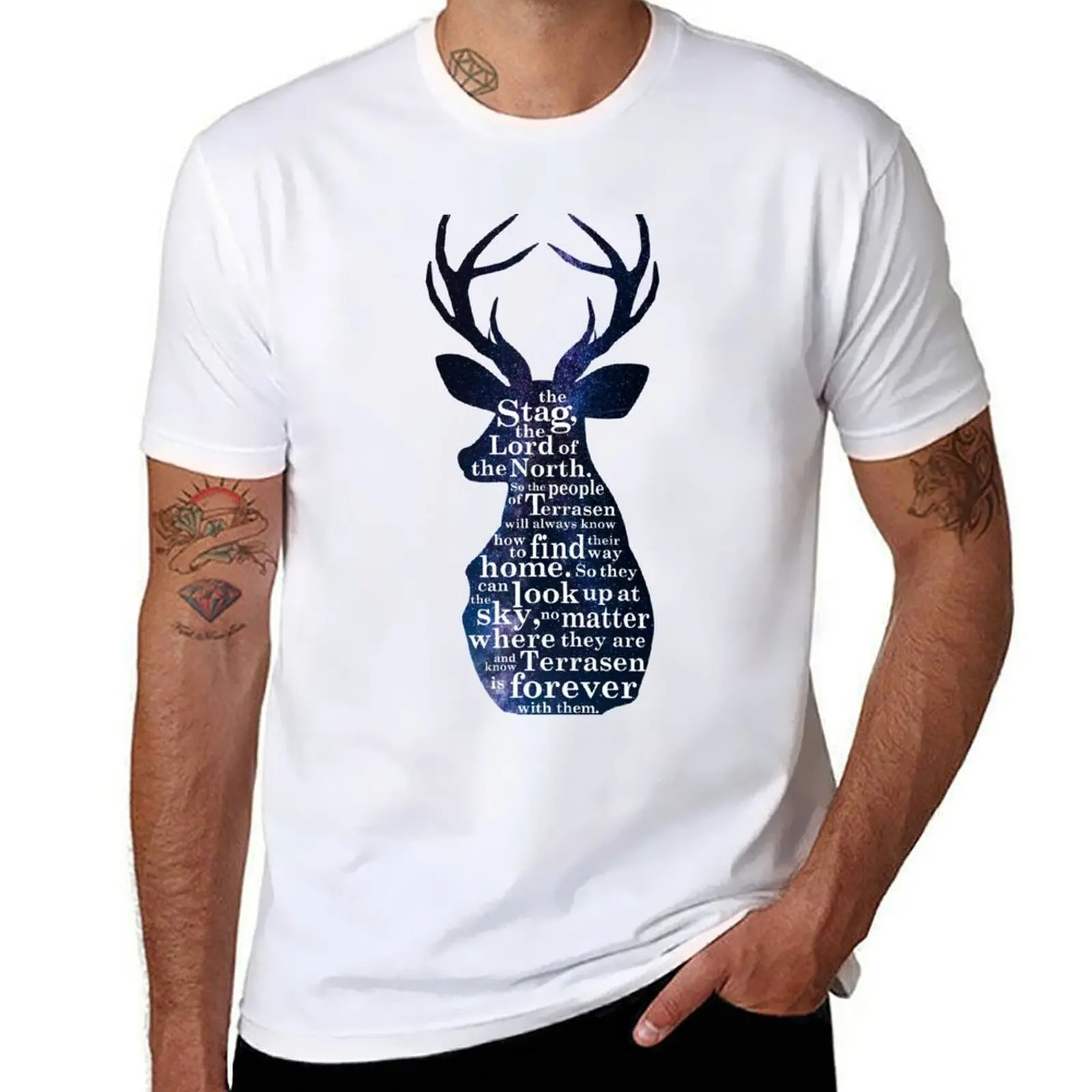

Throne of Glass - The Stag, the Lord of the North T-Shirt t shirts for man graphic vintage cotton tshirt 100% T-Shirt