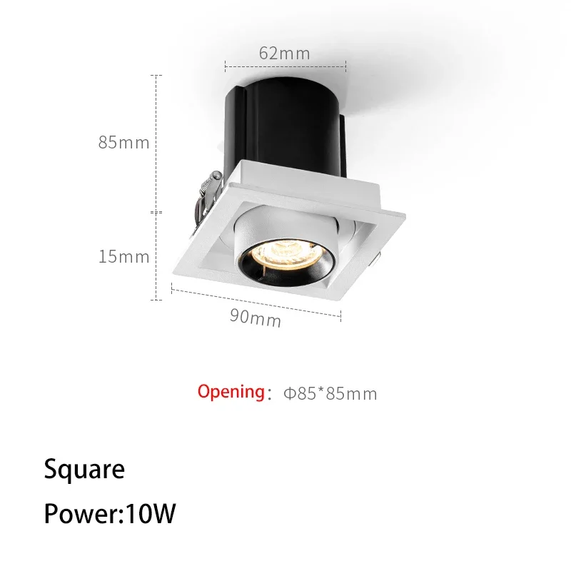 LED Spotlights Telescopic Folding Grille Spot Light Double Heads Lamp Square Ceiling Foco Recessed Anti Glare Stretchable