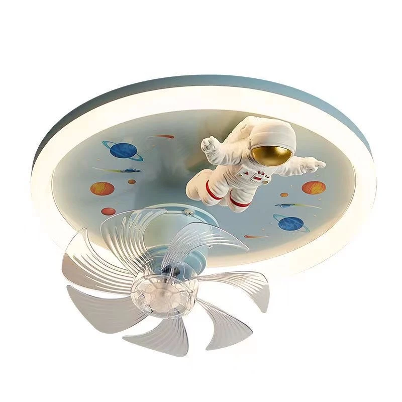 Imagem -05 - Ventilador de Teto Astronauta com Controle Remoto de Luz para Meninos e Meninas Lâmpada de Quarto Infantil Ventilador Giratório 360 ° Azul e Rosa 220v