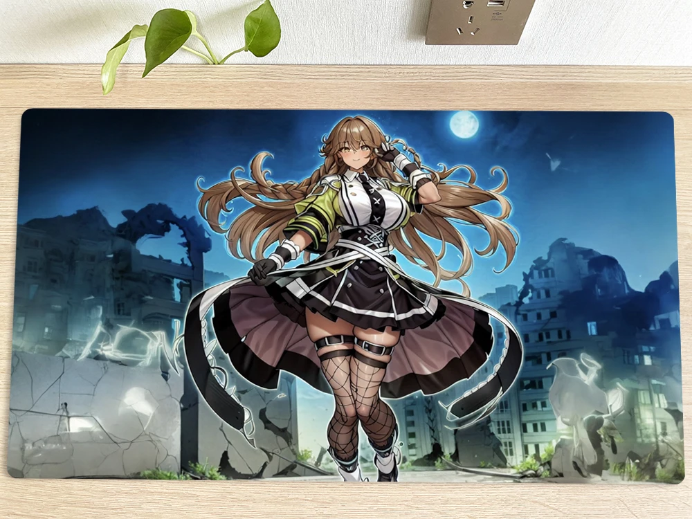 

YuGiOh Playmat Exosister Girl TCG CCG Mat Trading Card Game Mat Mouse Pad Rubber Gaming Play Mat Mousepad 60x35cm Free Bag