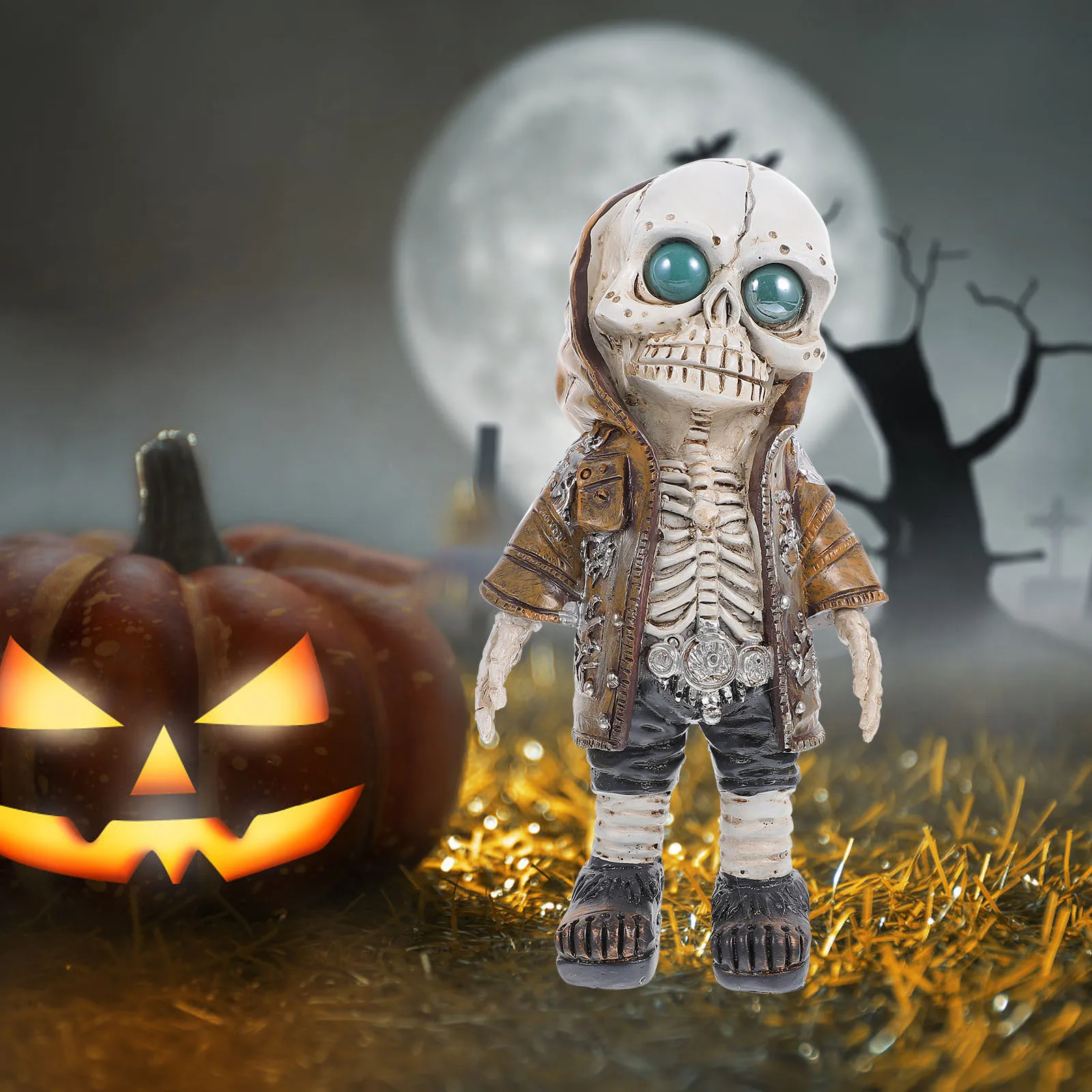 

Halloween Scene Decoration Party Cool Figurines Miniature Desk Small Skeletons Table